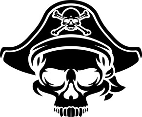 Pirate Hat Skull and Crossbones Cartoon