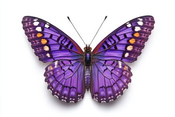 Butterfly beauty Purple wings delicate details insect art nature photography on white background. Generative Ai