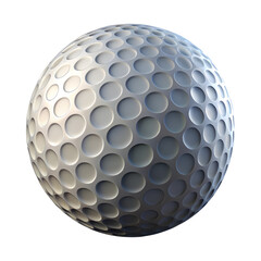 Realistic Golf Ball with Dimples on Transparent Background for Sports Equipment Mockups