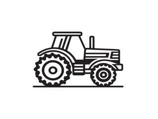 Modern Tractor Farming Icon with Clean Line Aesthetic  