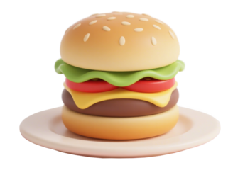 hamburger on a plate
