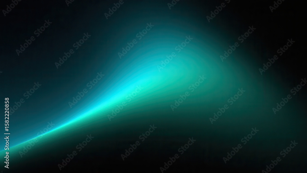 Poster abstract teal light gradient with dark background creating a smooth and modern aesthetic style