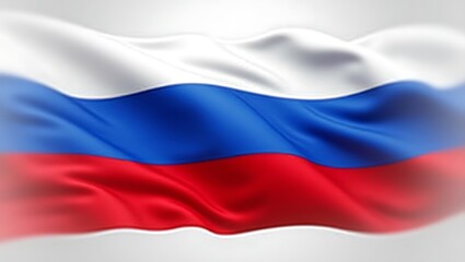 Fototapeta premium A flowing Russian flag, its white, blue, and red stripes billowing gently.