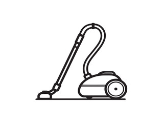 Vacuum Cleaner Icon with Simple Elegant Line Style  