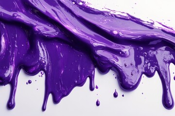 Dripping Purple Paint Texture Abstract Fluid Art Creative Backdrop Wall Design on white background. Generative Ai