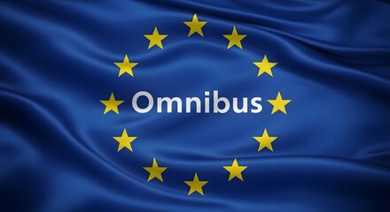 Omnibus Regulation Banner with European Union Flag Background

