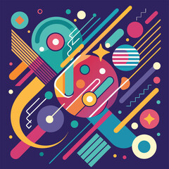 Abstract line shapes concept design background. Abstract Colorful Background. Abstract shapes background. Abstract colored background. Vector illustration stock illustration