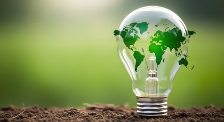 Eco Light Bulb, Sustainable Earth, Renewable Energy	
