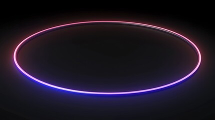 Obraz premium Circular neon frame on a dark background