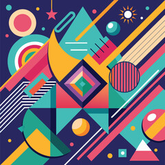 Abstract line shapes concept design background. Abstract Colorful Background. Abstract shapes background. Abstract colored background. Vector illustration stock illustration