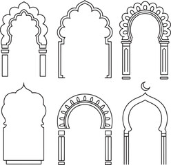 Islamic architectural arches and decorative elements architecture