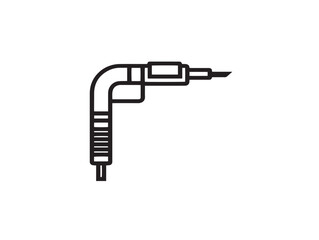 Minimalist Welding Torch Vector Line Illustration