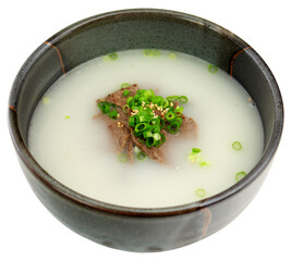 Traditional Korean Oxtail Bone Soup with Green Onions