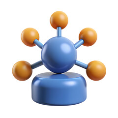 Blue and Orange Molecule Model for Scientific Research and Educational Demonstrations