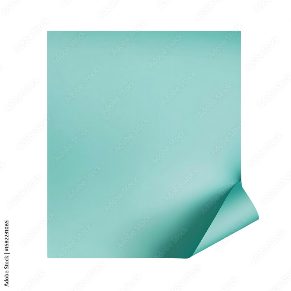 Poster teal paper page curl abstract design elegant background