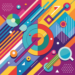 Abstract line shapes concept design background. Abstract Colorful Background. Abstract shapes background. Abstract colored background. Vector illustration stock illustration