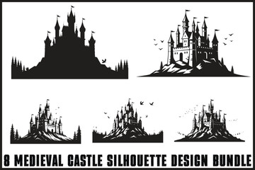 Fototapeta premium Medieval Castle Silhouette Bundle