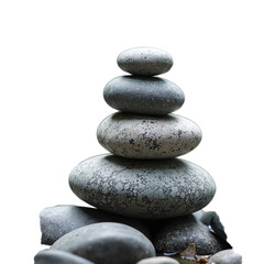 Stone stack balance smooth isolated, Natural zen object, Organic rock group, Calm decorative element, Earthy design detail