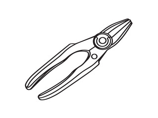 Clean Line Art Wire Cutter Vector Icon