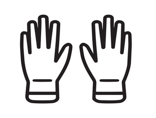 Work Gloves Icon in Clean Line Art Style
