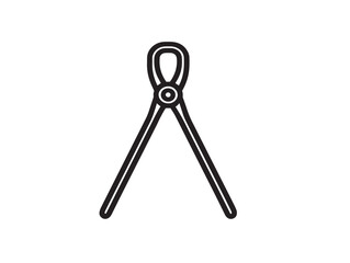 Sleek Wire Cutter Vector Symbol in Line Art