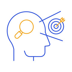 Focus – Magnifying Glass Representing Clarity and Concentration. Vector Icon