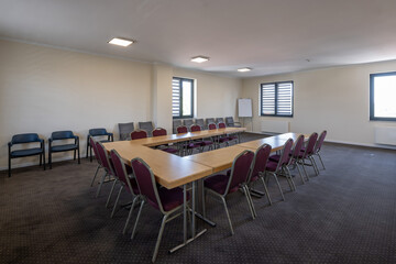 Interior of a conference room in a hotel