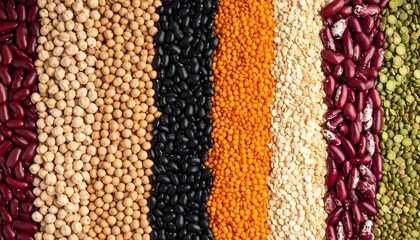 Dried legumes such as lentils, chickpeas, beans, broad beans and peas, which are important in nutrition