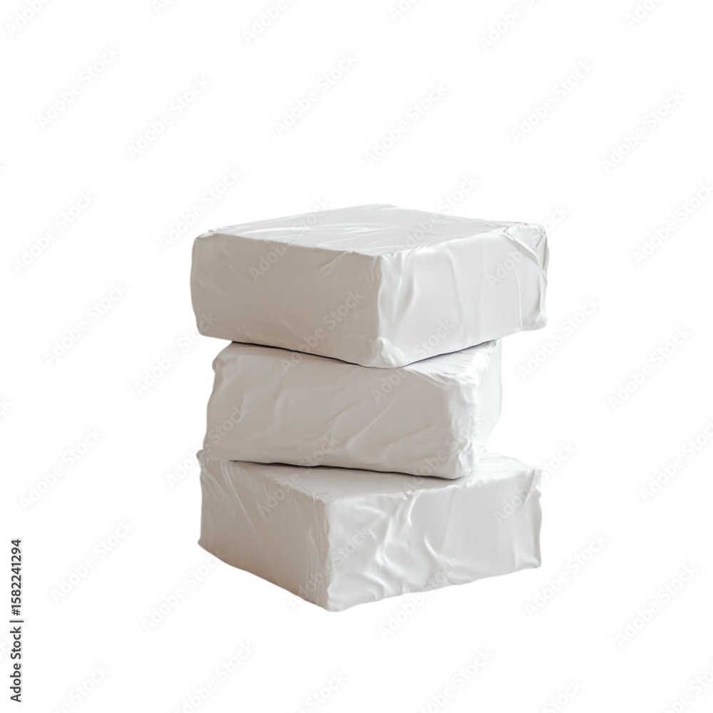 Poster stack of white blocks simple clean design minimalist mood