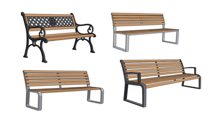 Elegant outdoor seating options beautiful wooden park benches for public spaces