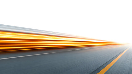 a dynamic image of a road stretching into the distance with streaks of light representing speed and motion. The road ahead is brightly illuminated, symbolizing progress and travel