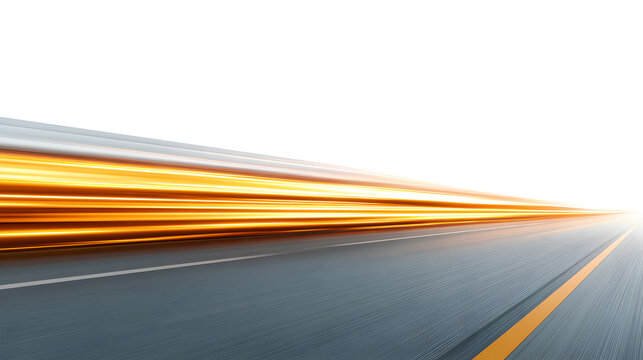 a dynamic image of a road stretching into the distance with streaks of light representing speed and motion. The road ahead is brightly illuminated, symbolizing progress and travel