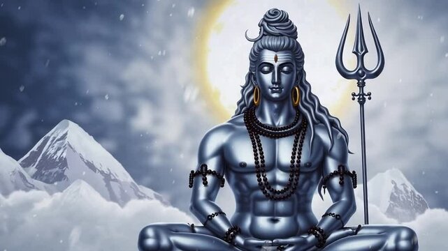 Shiva Statue in Meditation &ndash; Symbol of Divine Stillness and Peace