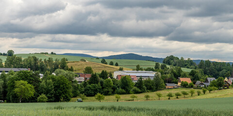 Blick auf Hinterhermsdorf in der Sächsischen Schweiz
