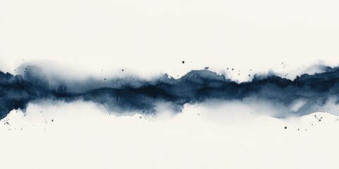 Abstract Ink Wash Horizon
