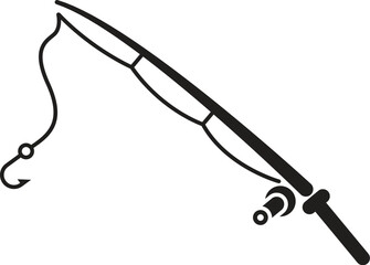 black fishing rod silhouette