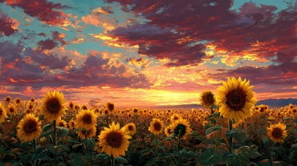 Vibrant Yellow Sunflower Blossoms Showcasing Nature's Beauty

