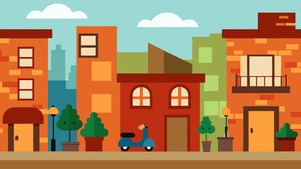 vector illustration of an old town
