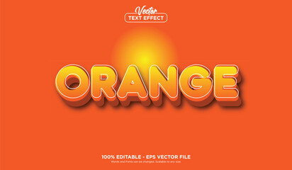 ORANGE text effect, minimalistic style EPS Vector editable text effect.