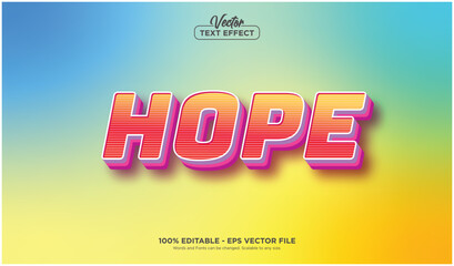 HOPE text effect, minimalistic style EPS Vector editable text effect.