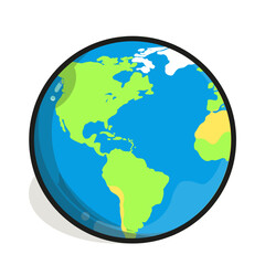 Icon A colorful, cartoon-style illustration of planet Earth, showcasing continents and oceans with a black outline and shadow.