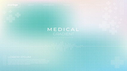 Soft Pastel Medical Gradient Background with Abstract Health Symbols