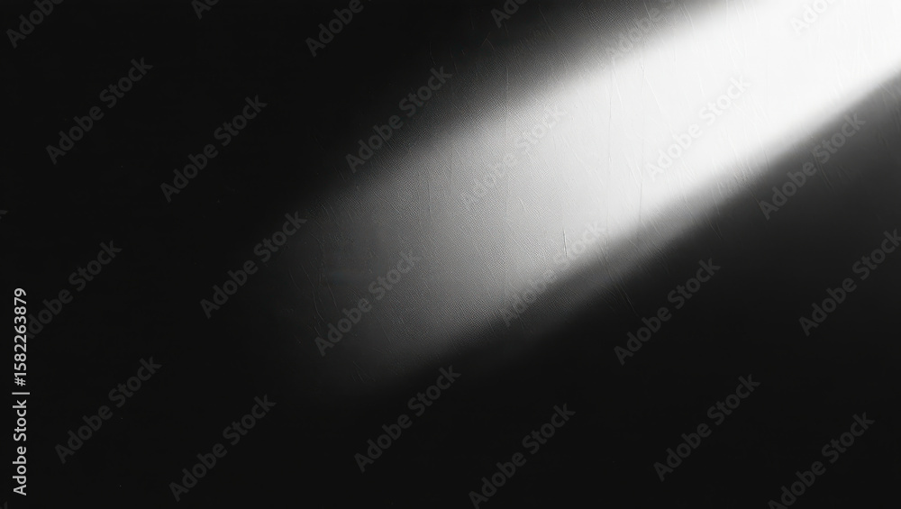 Poster a stark monochrome image featuring a bright light source against a dark background with a soft gradi