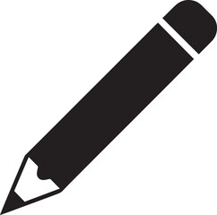 Pencil Silhouette in Black | Simple Writing Tool Illustration Vector Format