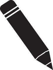 Pencil Silhouette in Black | Simple Writing Tool Illustration Vector Format