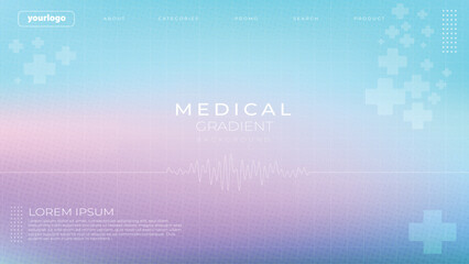Soft Pastel Medical Gradient Background with Abstract Health Symbols