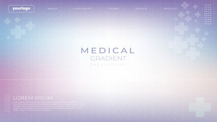 Soft Pastel Medical Gradient Background with Abstract Health Symbols