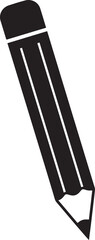 Pencil Silhouette in Black | Simple Writing Tool Illustration Vector Format