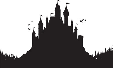 Fototapeta premium Medieval Castle Silhouette Set