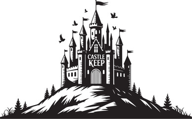Fototapeta premium Medieval Castle Silhouette Set